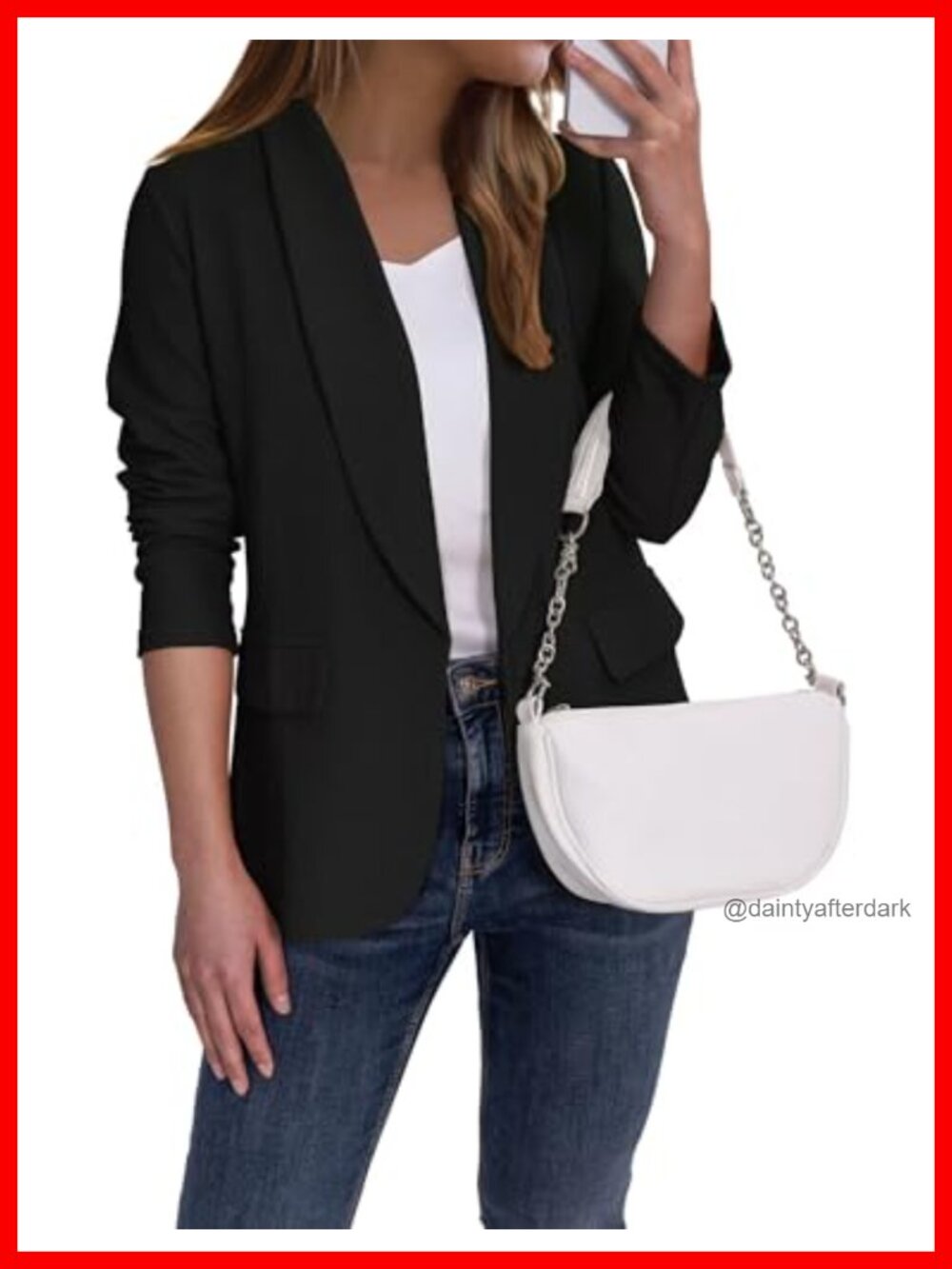 Women's Blazer Business Casual Work Office Suit Jacket Slim Fit Open Front